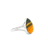 Bumblebee Jasper Cabochon Ring - Bezel Set in Sterling Silver