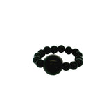 4.5mm Gemstone Beaded Ring with 10mm Round Focal