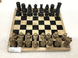 Hand Carved Mexican Onyx Stone Chess Set - Small 7.5"
