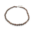 Rare Earth Gallery pink leopardskin jasper necklace featuring tumbled rectangular beads on a silver-tone chain