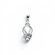 Rare Earth Gallery trillion cut quartz crystal pendant set in a 925 sterling silver oval and round loop design