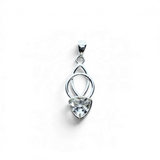 Rare Earth Gallery trillion cut quartz crystal pendant set in a 925 sterling silver oval and round loop design