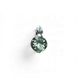 Rare Earth Gallery round rose faceted prasiolite pendant in a sterling silver cut out bezel with a textured bail