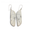Rare Earth Gallery elongated freeform howlite dangle earrings with 925 sterling silver bezels and hook wires