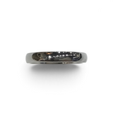 Rare Earth Gallery 4mm polished domed tungsten ring with a smooth silver-toned finish