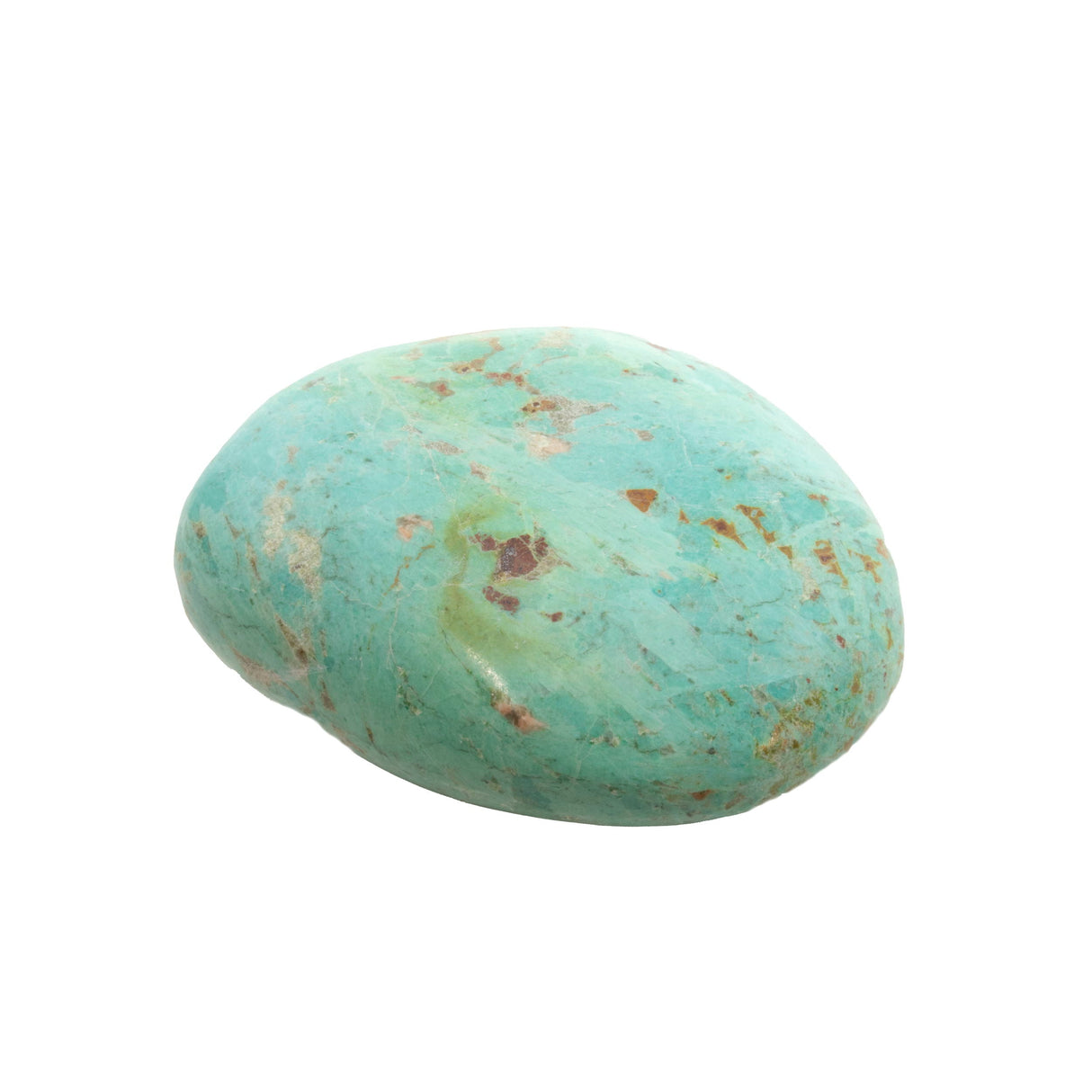 Pierre de paume en chrysocolle du Pérou - Bleu œuf de robin