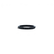 Rare Earth Gallery 2mm titanium ring with black IP plating and a half-band of sparkling black cubic zirconia stones.