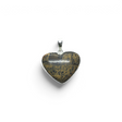 Rare Earth Gallery heart-shaped Paint Brush Jasper pendant set in a polished 925 sterling silver bezel.
