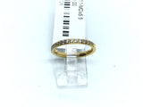 Gold IP plated titanium 2mm band pave-set with white CZ across half the ring