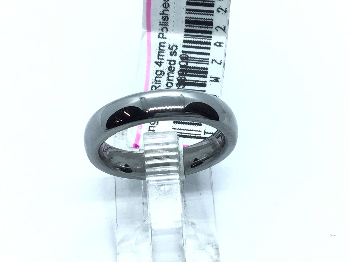 View of Tungsten Ring 4mm Polished Domed S5