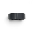 Rare Earth Gallery 9mm black tungsten ring with a brushed finish and pipe cut design