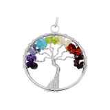 7 Chakra Wire Wrapped Tree of Life Pendant - Sacred Geometry