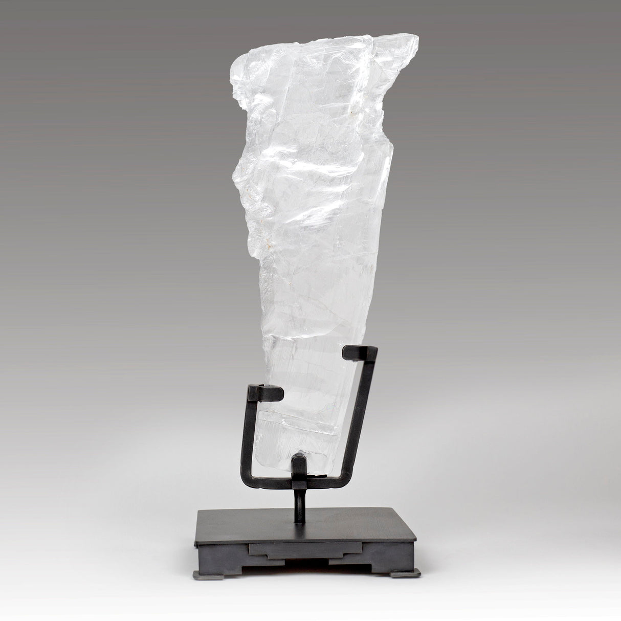 Selenite Flat Crystal on Custom Stand from Utah