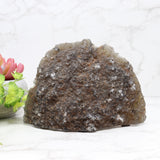 Agate Geode Cut Base with Crystal Flower Formations