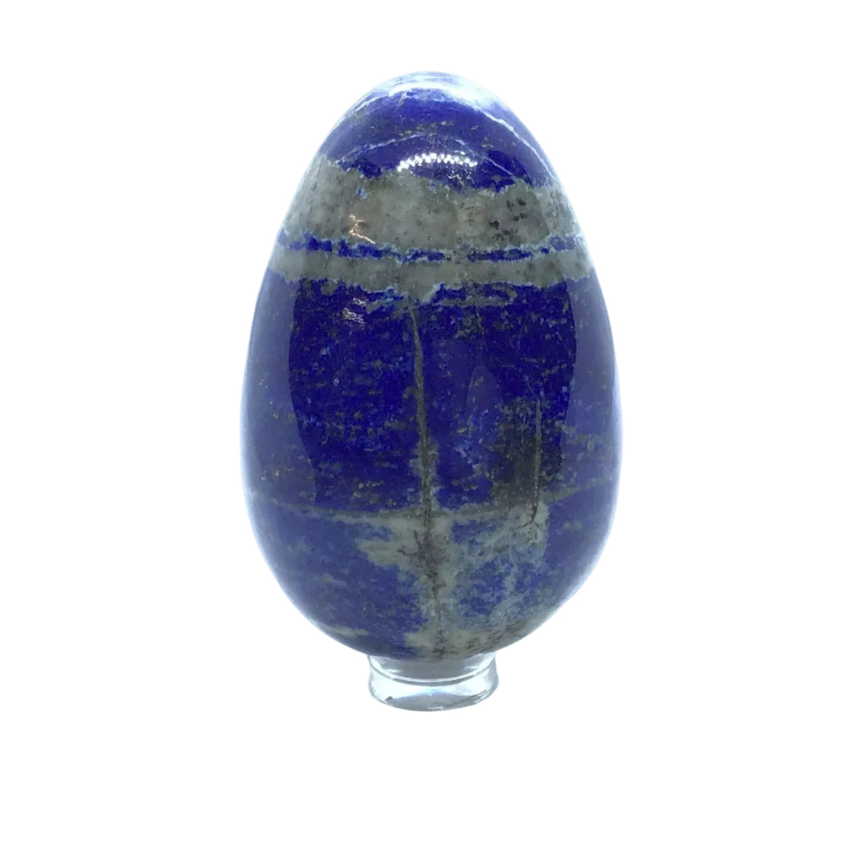 Lapis Lazuli Polished Egg - Horizontal Gray Banding