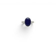 Rare Earth Gallery oval lapis lazuli cabochon ring set in a simple 925 sterling silver bezel and band