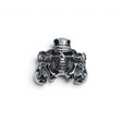 Rare Earth Gallery stainless steel skull ring featuring a skull wearing a top hat with crossbones design