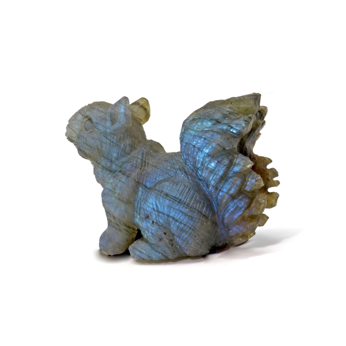 Labradorite Carving - Squirl with Blue Flash
