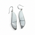 Rare Earth Gallery elongated S-shape howlite cabochon dangle earrings set in 925 sterling silver bezels