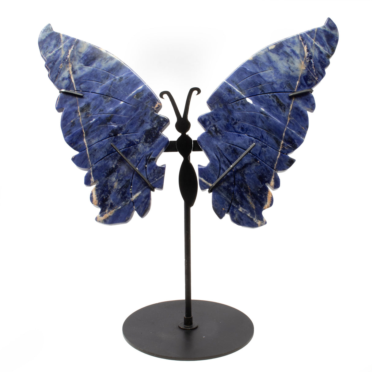 A+ Sodalite Butterfly Wings Carving with Stand