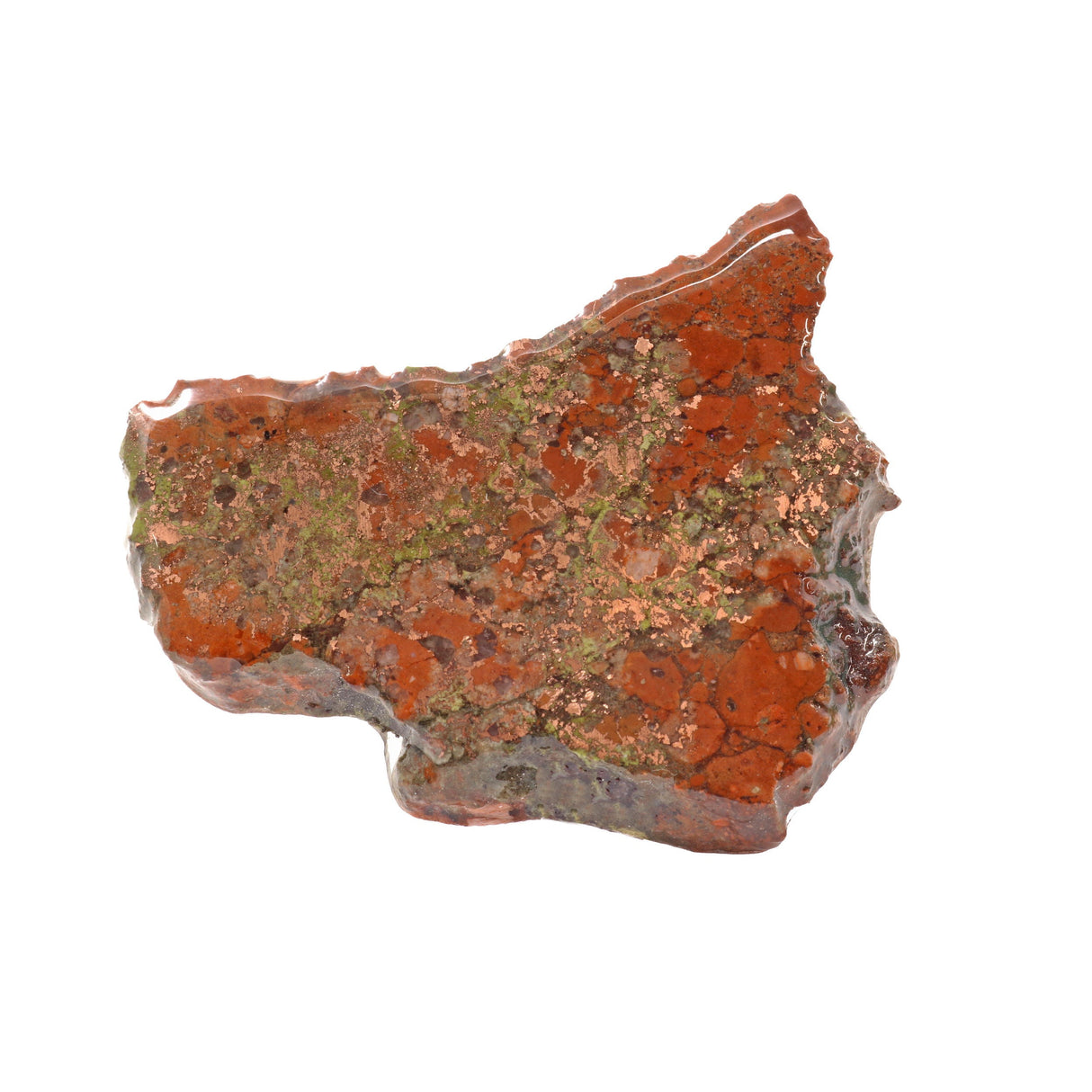 Michigan Copper Vein Slice with Quartz on 3 Prong Acrylic Stand - Small Singles