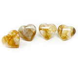 Yellow Golden Healer Quartz Flat Heart