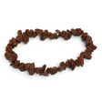 Rare Earth Gallery red goldstone chip bracelet featuring shimmering, tumbled gemstone fragments on an elastic band.
