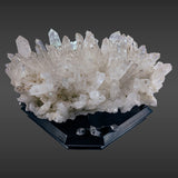 Rare Colombian Quartz Crystal Cluster with Phantom Inclusions on Custom Artistic Stand