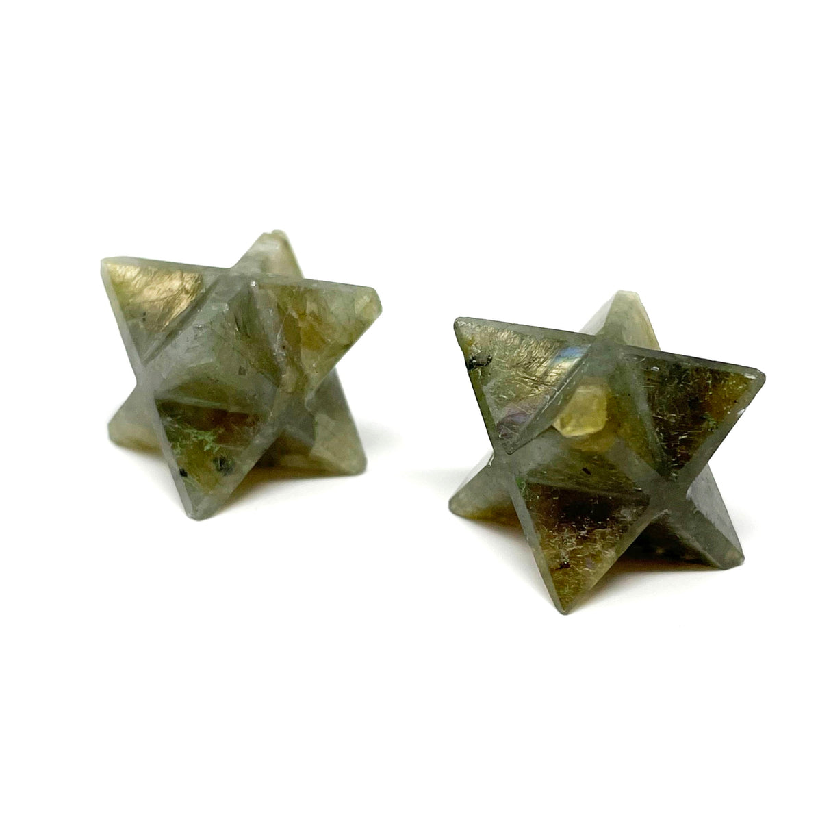 Carved Crystal Merkaba Stars