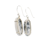 Dendritic Opal Dangle Earrings - Oval Prong Set