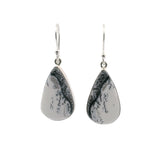 Dendritic Opal Dangle Earrings - Pear