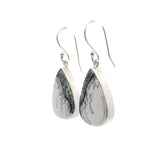 Dendritic Opal Dangle Earrings - Pear