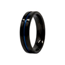 6mm Tungsten Ring with Blue Groove
