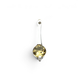 View of Citrine Pendant - Faceted Round Set On Silver Drop Bezel With Heart Cutouts