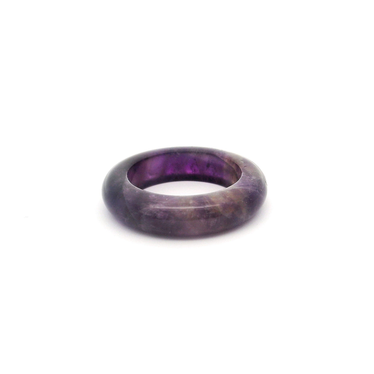 Amethyst Gemstone Ring - Solid Stone Carving sz6.5