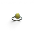 Rare Earth Gallery butterscotch amber mini oval ring in a simple silver setting, size 5.