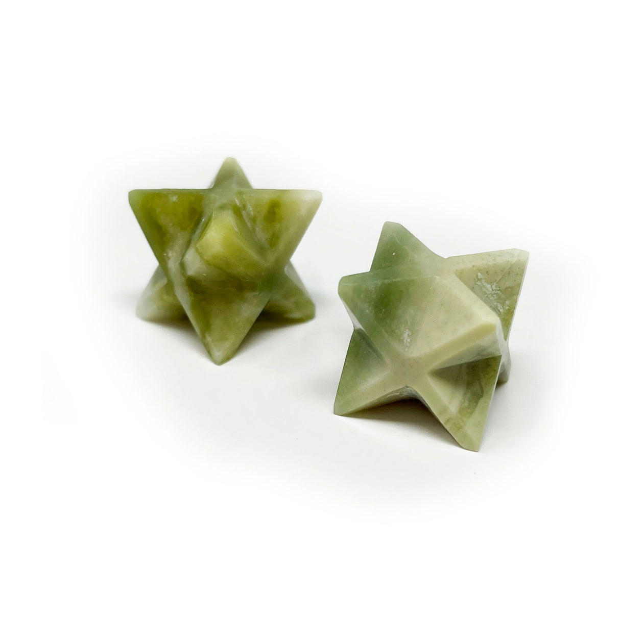 Carved Crystal Merkaba Stars