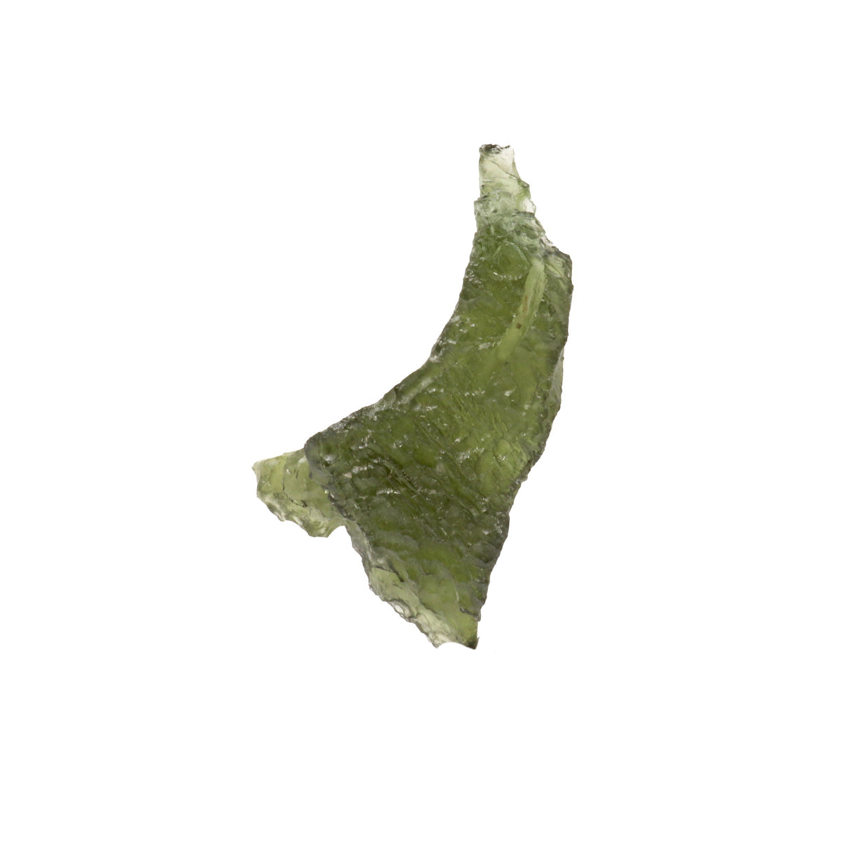 Moldavite Tektite Raw Nugget -Rugged "Sharp Wave" in Gel Case