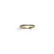 Rare Earth Gallery 2mm titanium ring with gold IP plating and a row of sparkling white cubic zirconia stones.