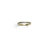 Rare Earth Gallery 2mm titanium ring with gold IP plating and a row of sparkling white cubic zirconia stones.
