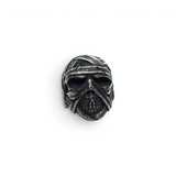 Rare Earth Gallery sterling silver mummy skull ring with detailed bandaged wrap design and oxidized finish.