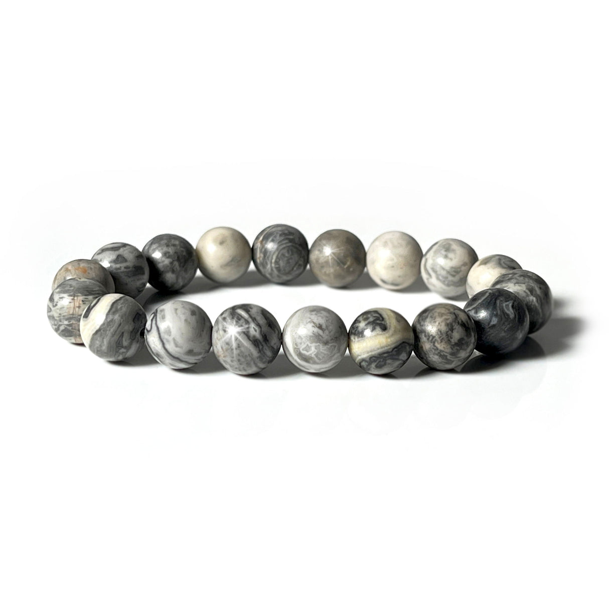 Zebra Jasper 10mm Beaded Bracelet