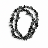 Snowflake Obsidian Chunky Chip Necklace 32"