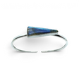 Rare Earth Gallery labradorite twist bracelet featuring an east-west set pennant cabochon in a silver bezel setting.