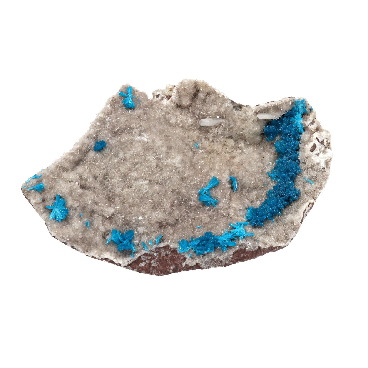 Cavansite Specimen on Quartz Druze and Basaltic Matrix with Lucite Stand