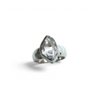 Rare Earth Gallery Herkimer diamond ring featuring a faceted freeform stone in a 925 sterling silver bezel setting.