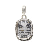 Quartz Pendant - Bezel Set & Lazer Cut with Table Faceting