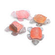 Rare Earth Gallery orange and white onyx tortoise carvings featuring smooth polished stone shells