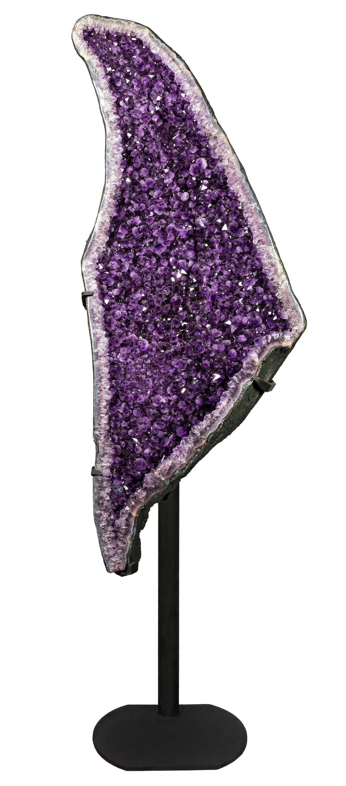 Amethyst Geode Pair on Fitted Separate Stands