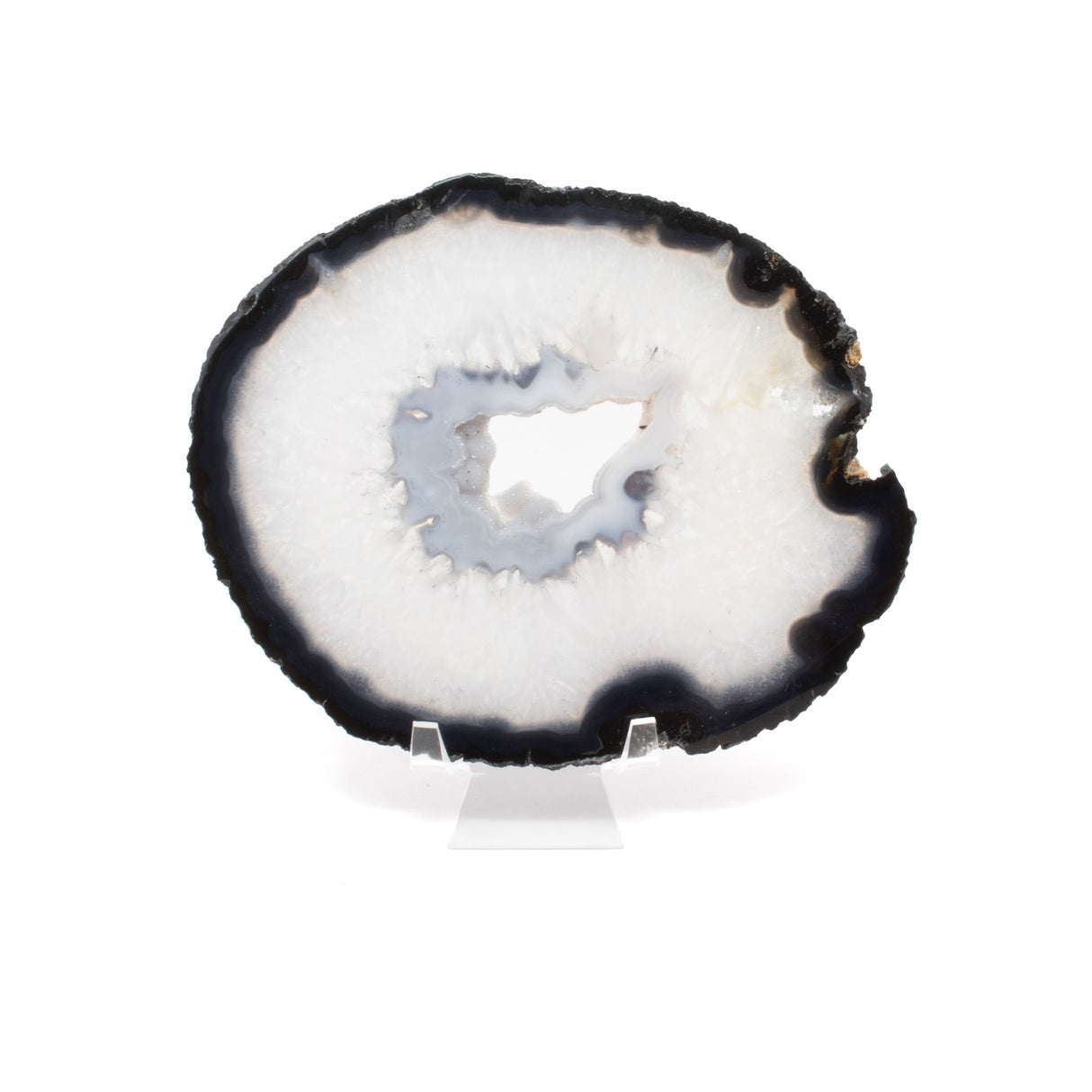 Agate Druze Slice On Lucite Stand